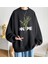 Touz Moda Hope Hand Baskılı Siyah Oversize Bisiklet Yaka Sweatshirt 1