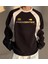 F422 Center Baskılı Line Detail Oversize Bisiklet Yaka Siyah Sweatshirt 1