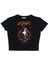 Gothic Satanic Girl Baskılı Siyah Crop 1