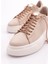 ES854 Kadin Kalin Taban Silver Taş Bağcikli Sneakers Ayakkabi 4