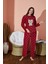 Kadın Kışlık Polar Pijama Takımı Desenli Peluş Takım Waynap 8890 2