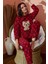 Kadın Kışlık Polar Pijama Takımı Desenli Peluş Takım Waynap 8890 5