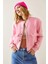 Pembe Çıtçıt Düğmeli Crop Bomber Ceket 3YXK4-47551-20 3