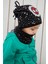 Siyah Beyaz %100 Pamuklu Doğal Yumuşak Çift Katlı Penye Spiderman Çocuk Bebek Bere Boyunluk Set 1