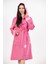 Phuket Pembe Fitty Boxbox Kapşonlu Bambu Peştamal Kadın Bornoz L - XL 5