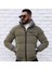 Erkek Slim Fit Şişme Mont Koyu Yeşil 1