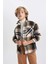 Erkek Çocuk Oversize Fit Kareli Flanel Uzun Kollu Gömlek W5266A623WN 1