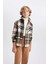 Erkek Çocuk Oversize Fit Kareli Flanel Uzun Kollu Gömlek W5266A623WN 4