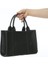 Siyah Deri Mini Tote Çanta 4
