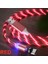 A6 Çoklu Şarj Adaptörü 4 Port + J21 Type-C Magnetic Akan LED Işıklı Şarj Kablosu -1mt 3