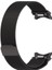 Samsung Galaxy Watch 6 40MM Uyumlu Mıknatıslı Metal Örgü Hasır Desenli Kordon Siyah 3