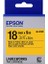 Epson Lk-5ybp Pastel Siyahı Üzeri Sarı 18MM 9metre Etiket 1