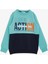 Girls & Boys Erkek Çocuk Sweatshirt Yazı Baskılı 8-12 Yaş, Su Yeşili 1