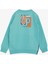Girls & Boys Erkek Çocuk Sweatshirt Yazı Baskılı 8-12 Yaş, Su Yeşili 2