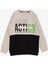 Girls & Boys Erkek Çocuk Sweatshirt Yazı Baskılı 8-12 Yaş, Bej 1