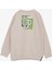 Girls & Boys Erkek Çocuk Sweatshirt Yazı Baskılı 8-12 Yaş, Bej 2