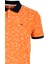 Erkek Turuncu Slim Fit Polo Yaka Baskılı %100 Pamuk Kol Ribanalı T-Shirt Jeans 1997 2