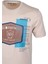 Bej Bisiklet Yaka Slim Fit Dar Kesim Baskılı T-Shirt 1216 2