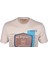 Bej Bisiklet Yaka Slim Fit Dar Kesim Baskılı T-Shirt 1216 4