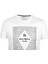 Erkek Beyaz Bisiklet Yaka Baskılı %100 Pamuk Slim Fit T-Shirt 1924 4