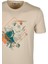 Bej Bisiklet Yaka Baskılı Slim Fit T-Shirt Ncs 1194 2