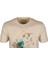 Bej Bisiklet Yaka Baskılı Slim Fit T-Shirt Ncs 1194 4