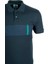 Erkek Lacivert Polo Yaka Slim Fit Dar Kesim Baskılı %100 Pamuk T-Shirt Jeans 1124 2