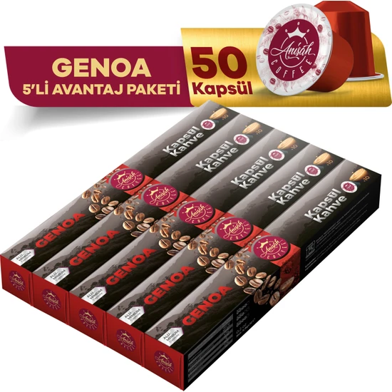 Anisah Coffee Genoa Kapsül Kahve Nespresso Uyumlu 5 x 10'lu