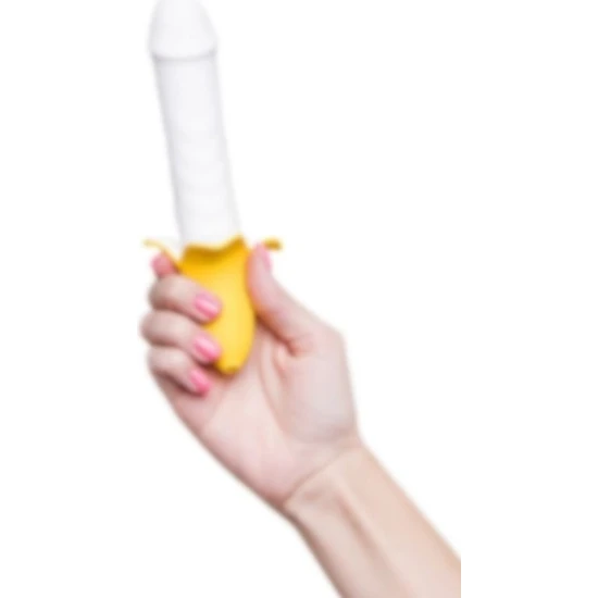 Ada Marketing 19 cm Banana Tasarım Vibratör 2 Saat Çalışabiilen Cinsel Oyuncak ve Titreşimli Dildo