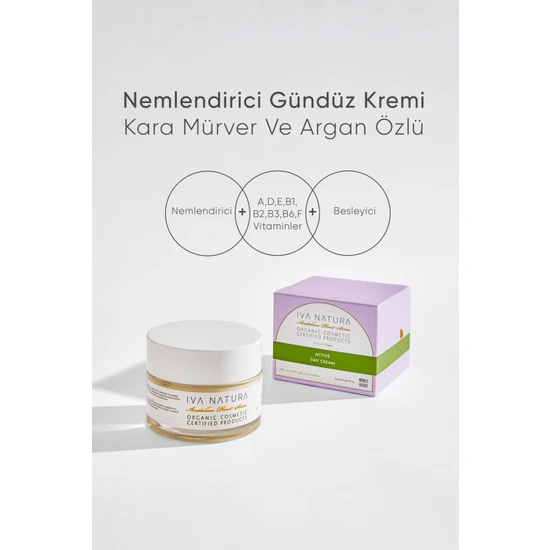 IVA NATURA Organik Nemlendirici Gündüz Kremi Buğday Ruşeymi ve Mürver Özlü 50 ML