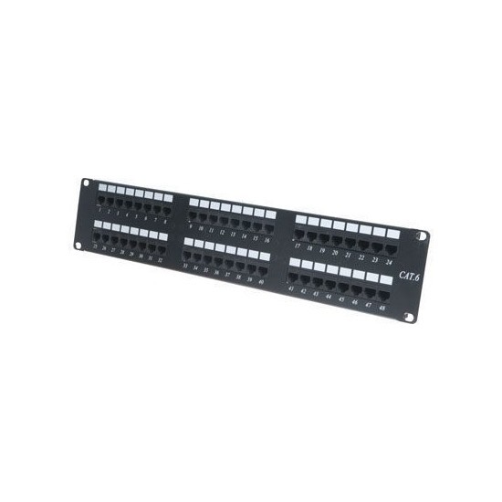 ODS  -P48UTP UTP CAT6 2U 48 PORT PATCH PANEL DOLU Resim-1