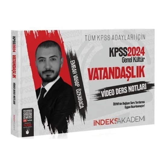 İndeks Akademi Yayıncılık 2024 KPSS  Vatandaşlık Video Ders Notları