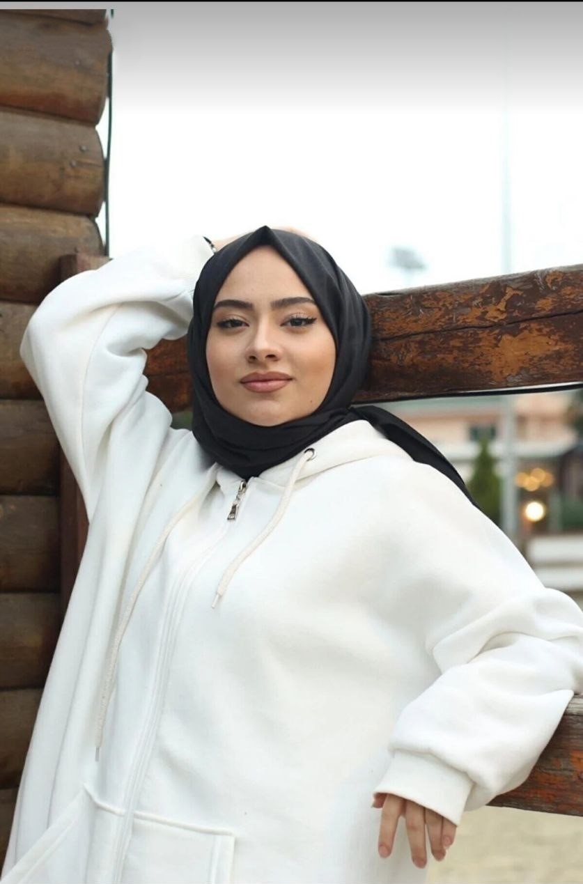 Nil Butik Siyah Pamuk Cazz Şal