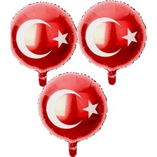 Best Parti 23 Nisan 29 Ekim Türk Bayrak Temalı Folyo Balon 45  cm  3 Adet