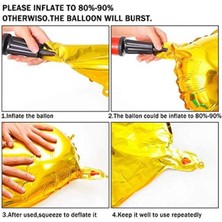 Best Parti Mavi Renk 10 Inç 25  cm  Yıldız Folyo Balon 5 Adet