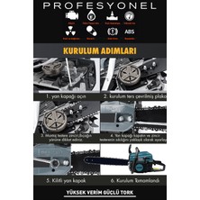 Assur Zincirli Benzinli Ağaç Kesme Motoru Hızar 2.9 Hp 52 cc Yeşil