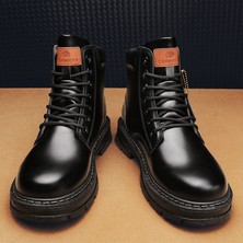 Shanyue Martin Boots, Sonbahar Erkek Ayakkabıları, Yüksek Çete Ingiliz Tarzı, Işçi Ayakkabıları, Orta Çete Rahat Deri Ayakkabılar, Siyah Kısa Çizmeler (Yurt Dışından)