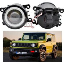 Sunshinee Çift LED Sis Lambası Melek Göz Gündüz Farları Suzuki Jimny 2018 2019 2020 JB43 Jimny 1998-2017 Beyaz (Yurt Dışından)