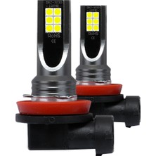 Sunshinee 2 Adet Araba H11 H8 H9 Cob 60W 6000K LED Far Sis Lambası Ampuller Halojen Kiti Değiştirin Şeffaf Beyaz Işık (Yurt Dışından)