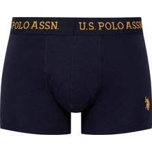 U.S. Polo Assn. Erkek Sarı - Baskılı- Lacivert 3'lü Boxer