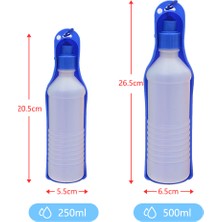 Hanyang Mavi Pet Köpek Su Şişesi 250 ml Katlanabilir Taşınabilir Içme Suyu Şişesi Seyahat Açık Içme Besleyici Kase 1 Pc (Yurt Dışından)