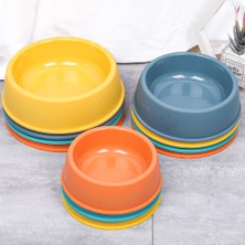 Hanyang Sarı S Yüksek Kaliteli Düz Renk Evcil Hayvan Mama Kabı Şeker Renkli Hafif Plastik Tek Kase Küçük Köpek Kedi Hayvan Mama Kabı Pet Besleme Su Araçları (Yurt Dışından)