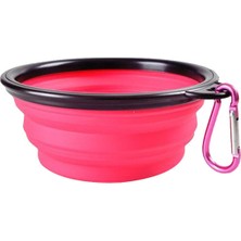 Hanyang Pembe 1000 ml (17.5X13X7 Cm) 350/1000 ml Köpek Kaseleri Katlanır Silikon Köpek Maması Kabı Seyahat Yürüyüş Için Taşınabilir Kedi Su Besleyici Pet Malzemeleri (Yurt Dışından)