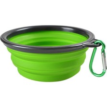 Hanyang Yeşil 350ML Klipssiz 350ML 1000ML Karabinalı Silikon Köpek Kasesi Katlanabilir Gıda Kabı Açık Seyahat Evcil Hayvan Besleme Kasesi Evcil Hayvan Malzemeleri (Yurt Dışından)