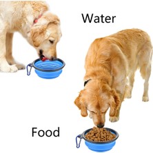 Hanyang Siyah Silikon Dünya 1000 ml Katlanabilir Köpek Pet Katlanır Silikon Kase Açık Seyahat Taşınabilir Köpek Maması Kabı Besleyici Bulaşık Kase (Yurt Dışından)