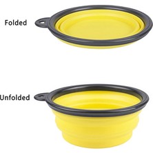Hanyang Siyah Silikon Dünya 1000 ml Katlanabilir Köpek Pet Katlanır Silikon Kase Açık Seyahat Taşınabilir Köpek Maması Kabı Besleyici Bulaşık Kase (Yurt Dışından)