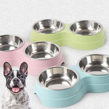 Hanyang Küçük Mavi Çift Pet Kaseler Köpek Maması Su Besleyici Paslanmaz Çelik Pet Içme Bulaşık Besleyici Kedi Köpek Besleme Malzemeleri Küçük Köpek Aksesuarları (Yurt Dışından)