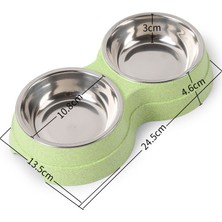 Hanyang Küçük Mavi Çift Pet Kaseler Köpek Maması Su Besleyici Paslanmaz Çelik Pet Içme Bulaşık Besleyici Kedi Köpek Besleme Malzemeleri Küçük Köpek Aksesuarları (Yurt Dışından)