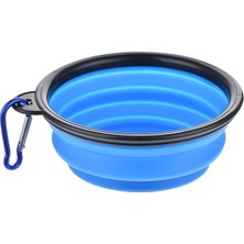 Hanyang Açık Mavi 350ML Klipssiz 350ML 1000ML Karabinalı Silikon Köpek Kasesi Katlanabilir Gıda Kabı Dış Mekan Seyahat Evcil Hayvan Besleme Kasesi Evcil Hayvan Malzemeleri (Yurt Dışından)