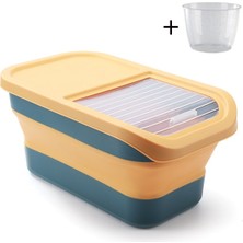 Hanyang Sarı Katlanabilir Köpek Maması Saklama Kabı 10-13 Lb Büyük Pet Kedi Maması Kapları Kapaklı Çöp Kutusu Katlanabilir Mutfak Tahıl Pirinç Depolama (Yurt Dışından)